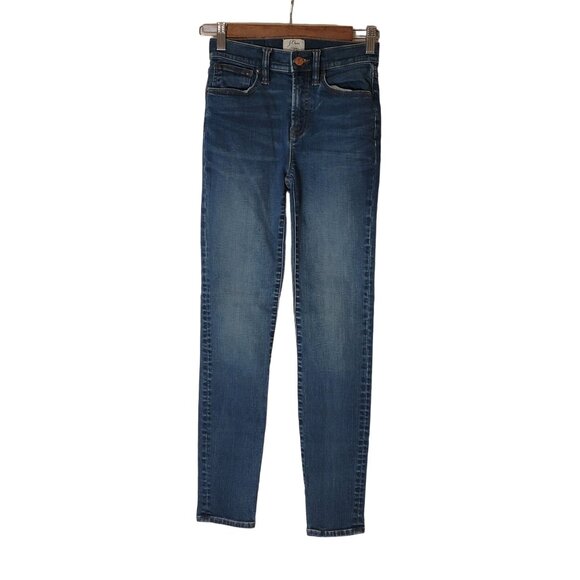 J Crew Denim Blue‎ Jeans Size 24 " Waist Skinny Fit Straight Leg - Picture 2 of 7